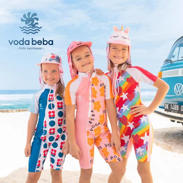 Short-sleeved one-piece girls' swimsuit