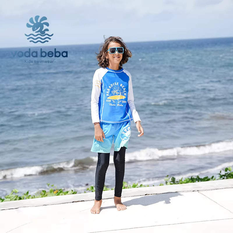 Youth split-style long-sleeved pants boys' swimsuit