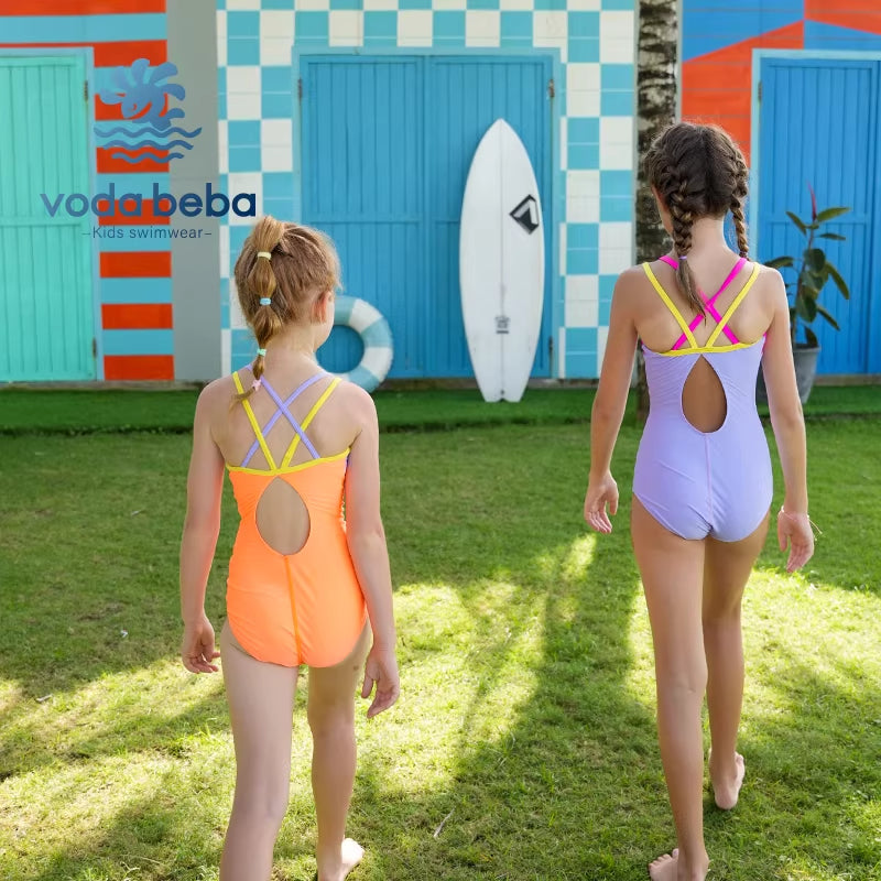 Quick-dry training racing girls' swimsuit