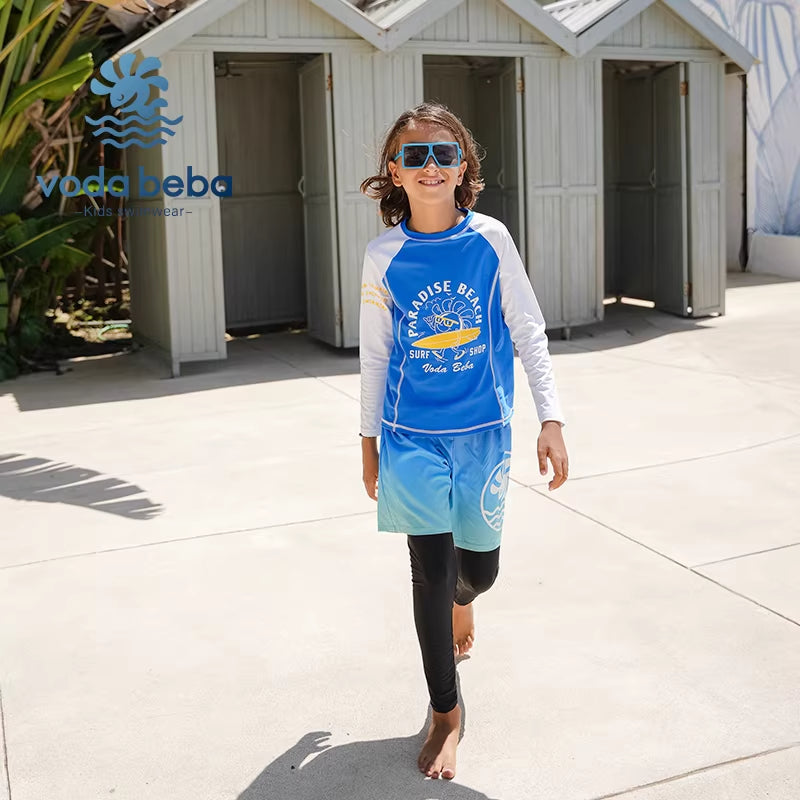 Youth split-style long-sleeved pants boys' swimsuit