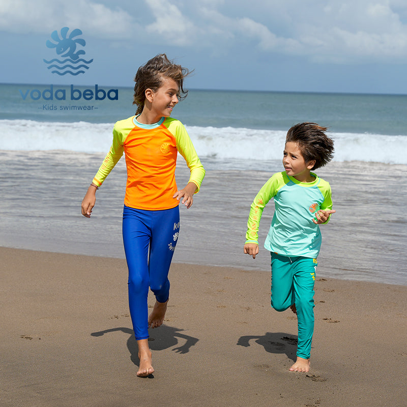 Bright Colour Long Sleeve Rash Boardshorts