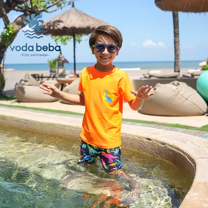 Fluorescent color children's swimming suit set