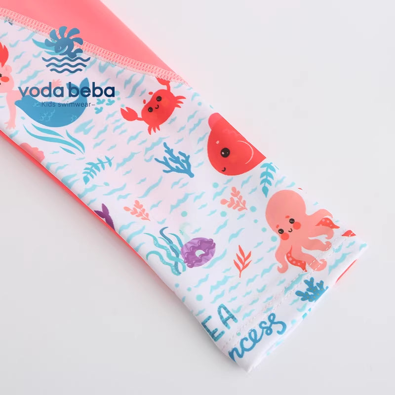 Girls' mermaid long-sleeved and long-pants swimsuit