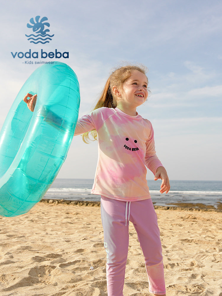 Two-piece sunscreen swimsuit for boys and girls