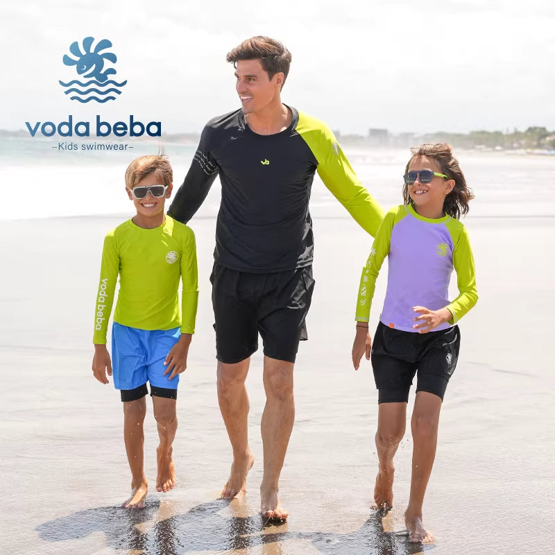 Men's sunscreen long-sleeved swimsuit and swimming trunks