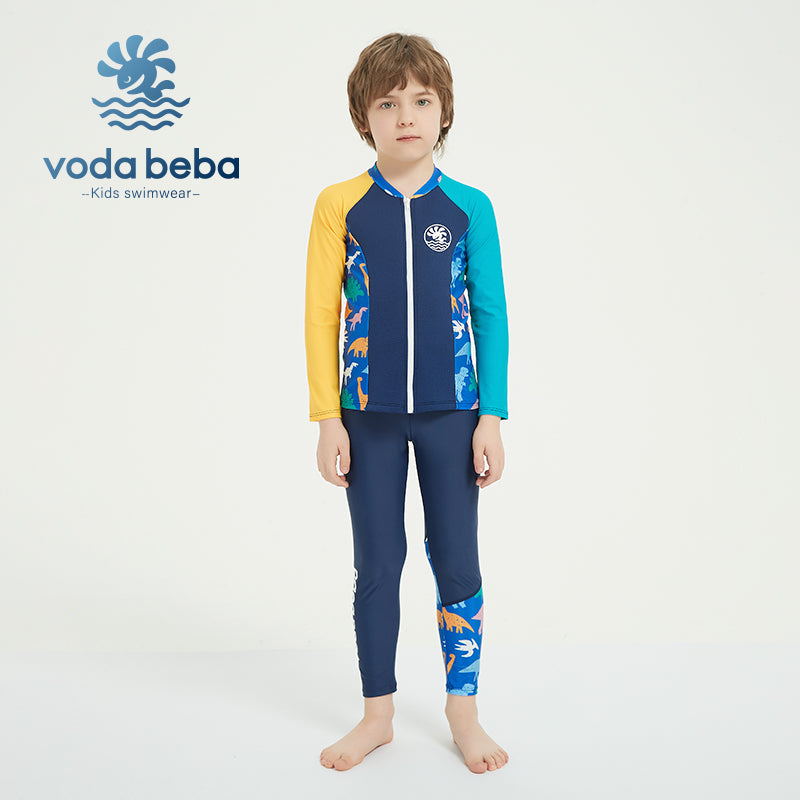 Boys Long Sleeve Rash Vest and Swim Trunks Set