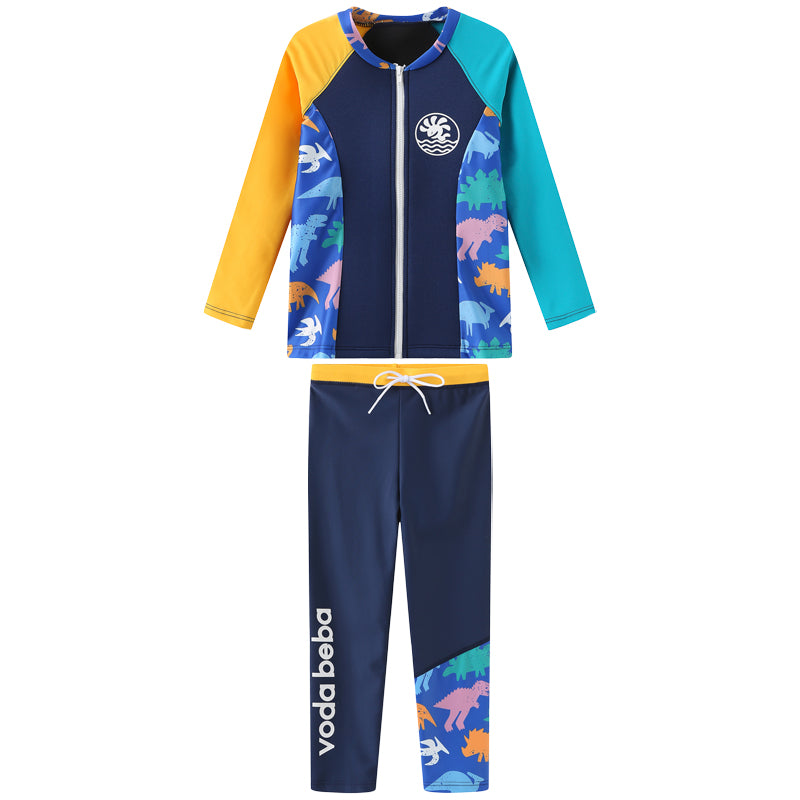 Boys Long Sleeve Rash Vest and Swim Trunks Set