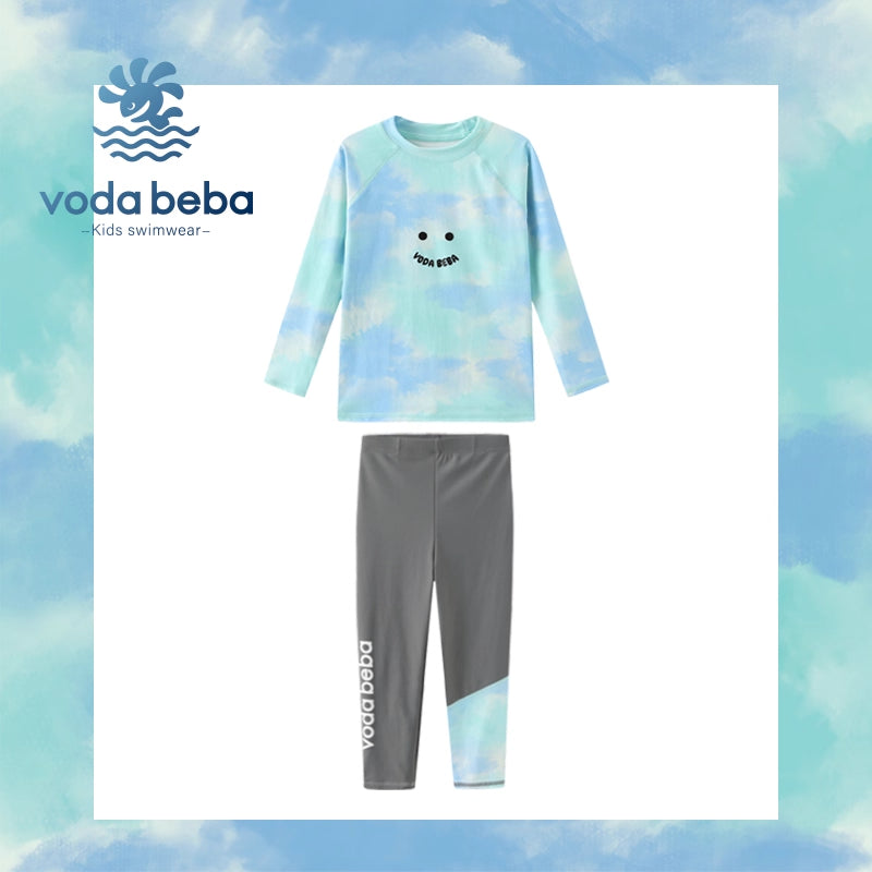 Two-piece sunscreen swimsuit for boys and girls