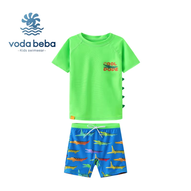 Fluorescent color children's swimming suit set