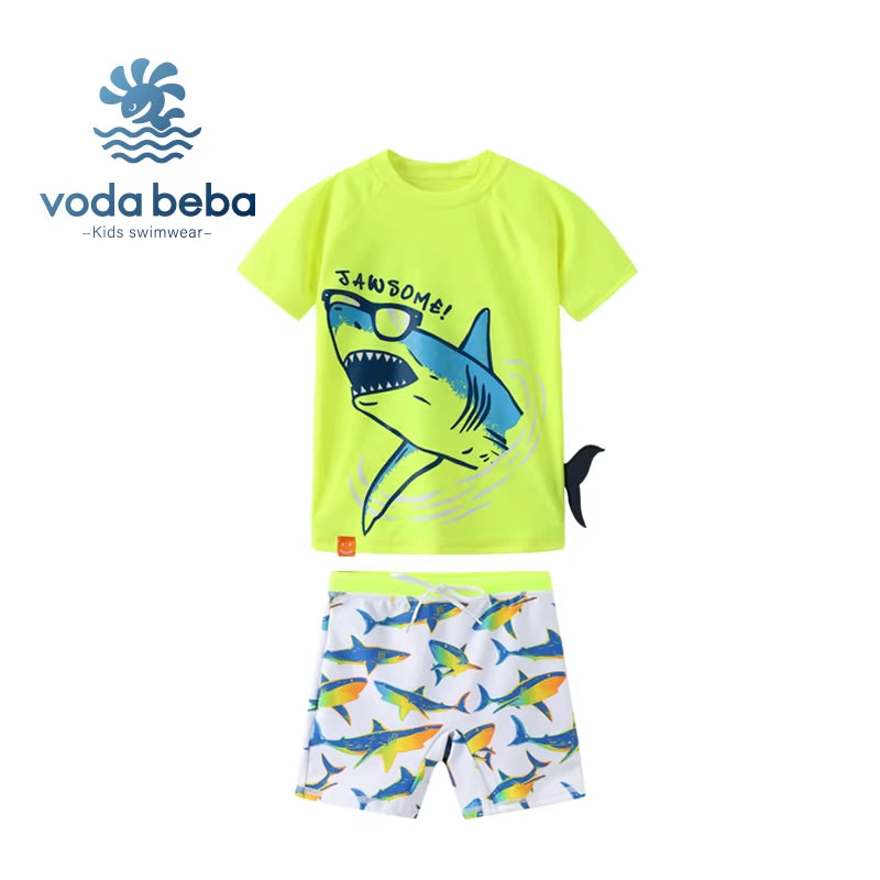 Fluorescent color children's swimming suit set