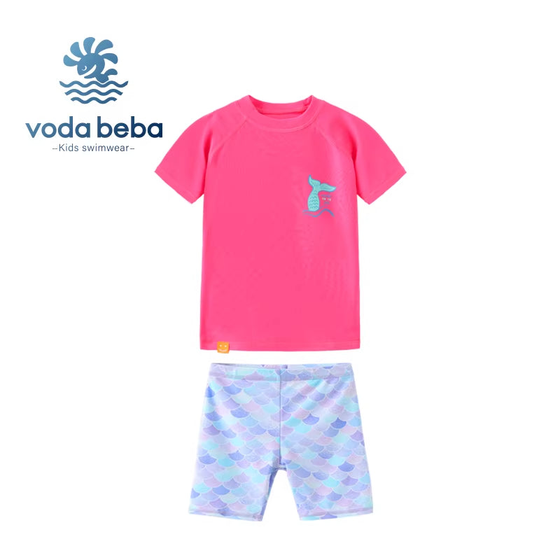 Fluorescent color children's swimming suit set