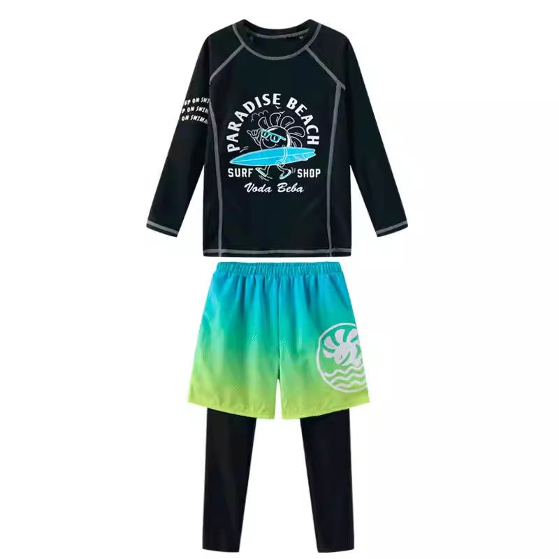 Youth split-style long-sleeved pants boys' swimsuit